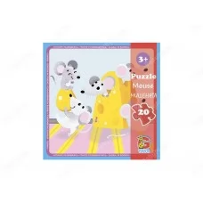 Пазлы картонные Мышата, 20 элементов, G-Toys