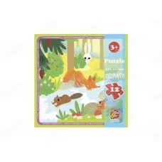 Пазлы картонные Зверюшки, 12 элементов, G-Toys