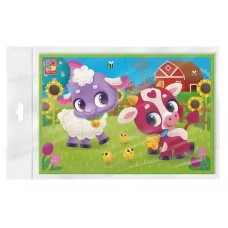 Мягкие пазлы А5, Коровка и овечка, Vladi Toys VT1104-23