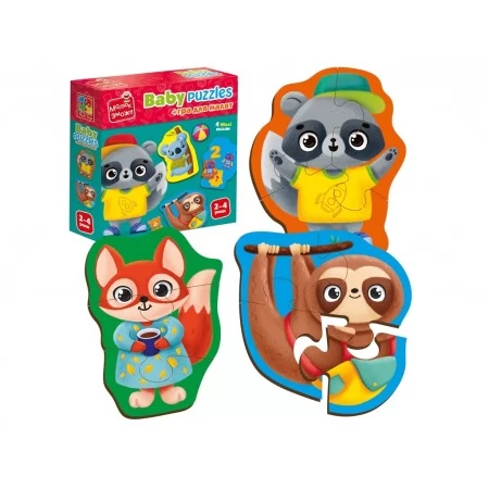 Игра развивающая пазлы картонные с игрой, Животные, Игрушки, Vladi Toys VT1722-27 Игра развивающая пазлы картонные с игрой, Животные, Игрушки, Vladi Toys VT1722-27