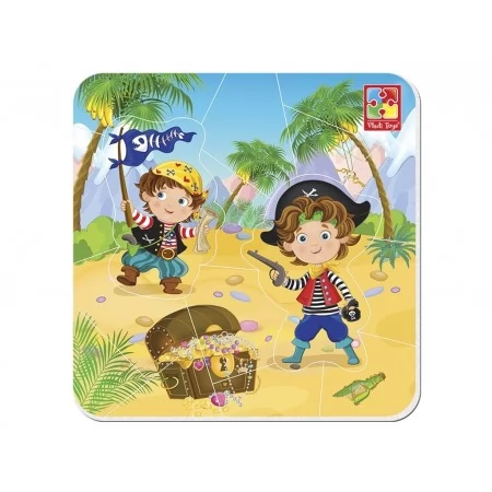 Мягкие магнитные пазлы Малыш сможет Пираты, Vladi Toys VT3204-20