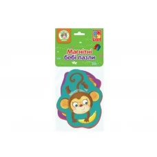 Магнитные беби пазлы, Львенок и обезьянка, 3-4 элемента, Vladi Toys VT3208-11