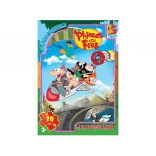 Пазли картонні Фінес і Ферб, 70 елементів, G-Toys PF0023 Пазли картонні Фінес і Ферб, 70 елементів, G-Toys PF0023