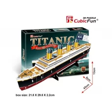 3D пазл конструктор Titanic, 45 см, объемная модель, Cubic Fun T4012h