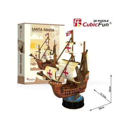 3D пазл конструктор Santa Maria корабль, 32 см, объемная модель, Cubic Fun T4031h 3D пазл конструктор Santa Maria корабль, 32 см, объемная модель, Cubic Fun T4031h