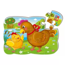 Пазлы на магните А5 Курочка и цыпленок, Vladi Toys VT3205-78