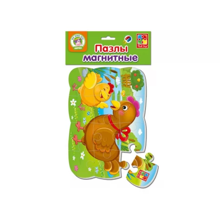 Пазлы на магните А5 Курочка и цыпленок, Vladi Toys VT3205-78 Пазлы на магните А5 Курочка и цыпленок, Vladi Toys VT3205-78