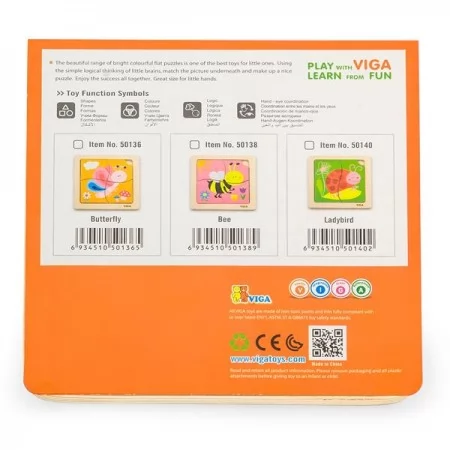 Деревянный пазл Viga Toys Божья коровка 4 элемента