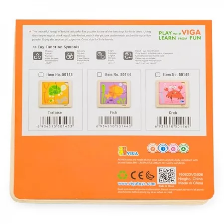 Деревянный пазл Viga Toys Рыбка 4 элемента для малышей