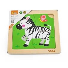 Деревянный мини-пазл Viga Toys Зебра, 4 эл. Деревянный мини-пазл Viga Toys Зебра, 4 эл.