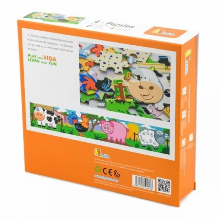 Деревянный пазл Viga Toys Ферма 4 в 1, 48 эл. Деревянный пазл Viga Toys Ферма 4 в 1, 48 эл.
