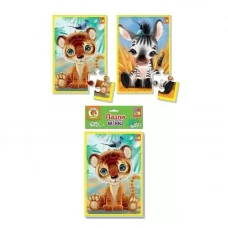 Мягкий пазл Vladi Toys Зебрик и львенок А5 для детей