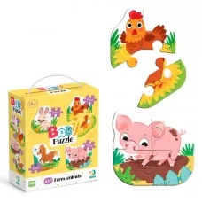  Пазл 4 в 1 "Baby puzzle. Сільські тварини" 300686 "DoDo", 4 картинки, в коробці