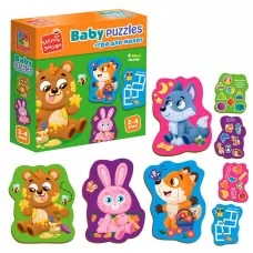 Картонный пазл Лесные звери Vladi Toys от 3 лет
