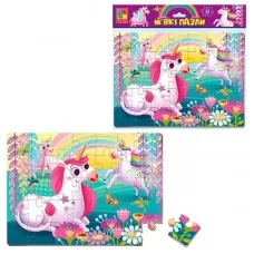 Мягкие пазлы Vladi Toys VT1102-34 Единороги 35 элементов A4