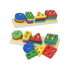 Деревянная игрушка Геометрика, геометрические фигуры, 16 деталей MD 1351