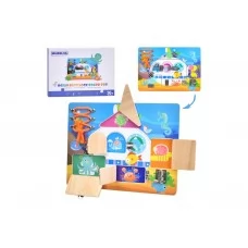 Деревянная игрушка Бизиборд шнуровка, открываются двери, засовы MD0888