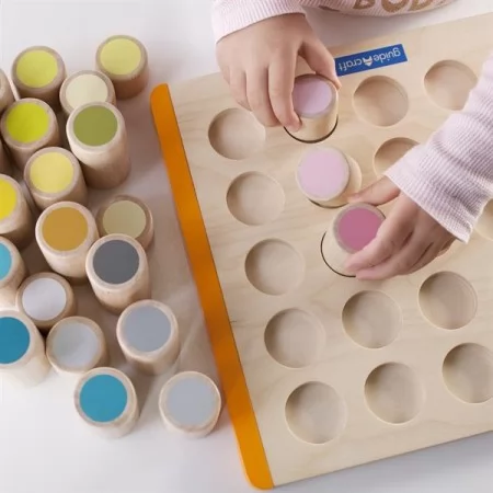 Дерев'яний сортер Guidecraft Manipulatives Кольорові циліндри G6734 Дерев'яний сортер Guidecraft Manipulatives Кольорові циліндри G6734