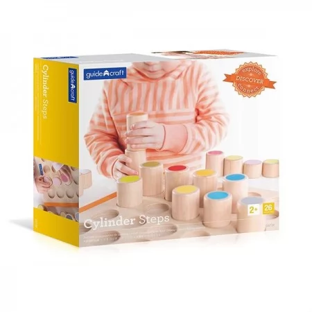 Дерев'яний сортер Guidecraft Manipulatives Кольорові циліндри G6734 Дерев'яний сортер Guidecraft Manipulatives Кольорові циліндри G6734