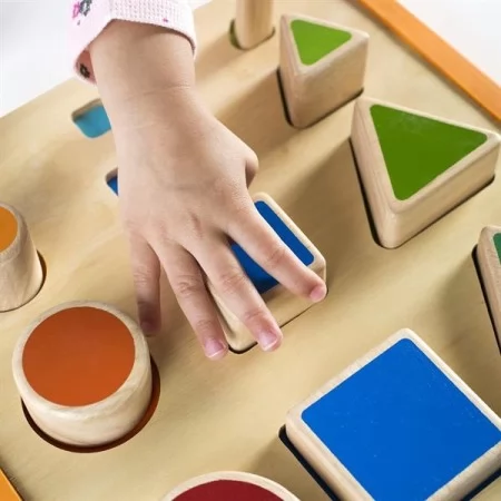 Дерев'яний сортер Guidecraft Manipulatives Фігури і розміри G6737 Дерев'яний сортер Guidecraft Manipulatives Фігури і розміри G6737