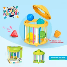 Игра HTL8007A-1. цилиндр, грани-резинки, сортер, фигуры, 2 цвета, в коробке, 18-22-18см