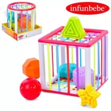 Сортер-погремушка BabyToys PLC488 с резинками, 14см, 6 фигур