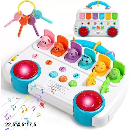 Сортер с ключиками BabyToys Логика 032 животные музыка свет
