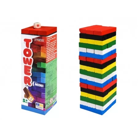 Настольная игра Tower Mini, деревянная башня с кубиком, Strateg 31064