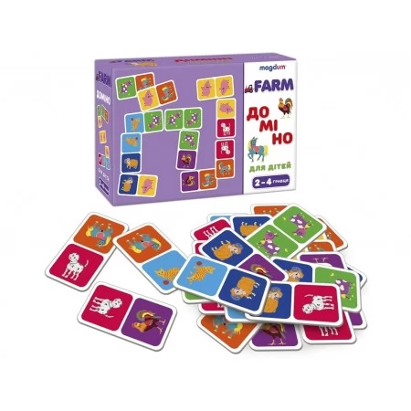 Игра настольная развивающая Домино Животные Magdum ME5032-22