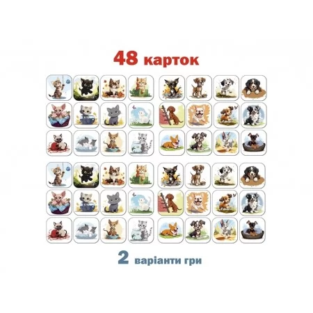 Игра настольная Мемори Кошки против собак Magdum ME5032-24 Игра настольная Мемори Кошки против собак Magdum ME5032-24
