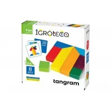 Головоломка деревянная Танграм 8 элементов + карты с задачами, Igroteco 900446