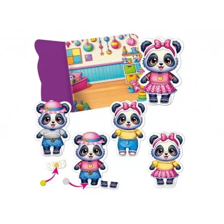 Игра с липучками Пандочка, Vladi Toys, набор одежды и фон для переодевания VT1320-05 Игра с липучками Пандочка, Vladi Toys, набор одежды и фон для переодевания VT1320-05