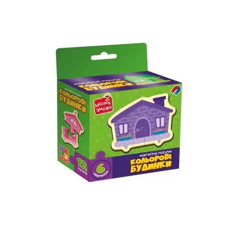 Игра развивающая магнитные пазлы Цветные дома, Vladi Toys, 12 элементов VT1733-03 Игра развивающая магнитные пазлы Цветные дома, Vladi Toys, 12 элементов VT1733-03