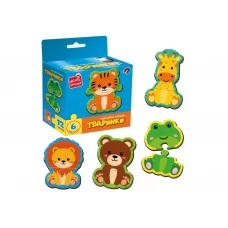 Гра розвиваюча магнітні пазли Тварини, Vladi Toys, 6 картинок, 12 елементів VT1733-04 Гра розвиваюча магнітні пазли Тварини, Vladi Toys, 6 картинок, 12 елементів VT1733-04