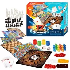 Настольная игра 12 в 1 шахи шашки карты фишки кубик