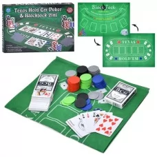 Настольная игра покер BabyToys 3896-46 с фишками и сукном Настольная игра покер BabyToys 3896-46 с фишками и сукном