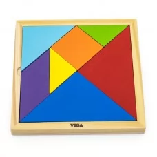 Деревянный танграм Viga Toys цветной, 7 элементов