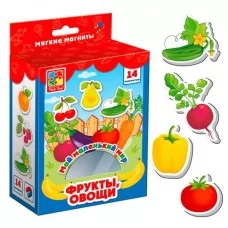 Игра настольная Vladi Toys "Мой маленький мир "Фрукты,Овощи" VT3106-11 Набор содержит: 14 магнитов, инструкцию.
Возраст: 3-5 лет.
Размер: 130 x 70 x 210 мм