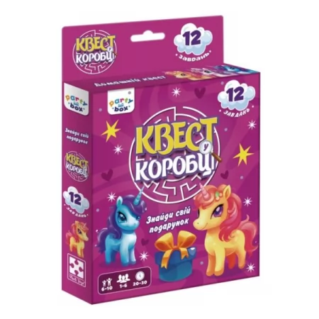 Игра настольная Vladi Toys развлекательная. Квест в коробке. Единорожки VT5902-01 125 x 20 x 205, Возраст: 6-10 лет