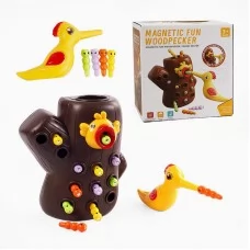 Магнитная игра детская пташка с магнитным дзьобом и хробаками