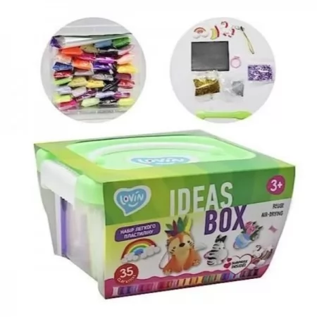 Набор легкого прыгающего пластилина TM Lovin Ideas box Фабрика Первых Фантазий,
Коллекция BOX – Ideas box TM Lovin – стильные контейнеры с фиксаторами крышки в картонной обертке