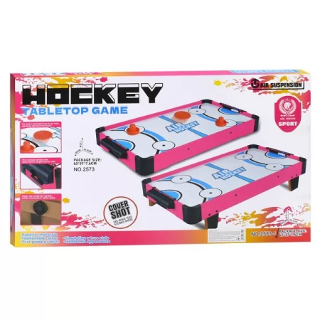 Настольная игра 2573-1 воздушный, деревянный, на ножках, 66-36,5-16,5см, поле 58,5-33,5см, шайба 2шт, 2 бита, шкала вед.счета, в кор-ке