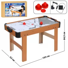 Настольная игра A0033 аэрохоккей, деревянная, на ножках, 103-52-в64,5см, поле 100-49см, 2 ручки, шайба, от сети, в кор-ке Настольная игра A0033 аэрохоккей, деревянная, на ножках, 103-52-в64,5см, поле 100-49см, 2 ручки, шайба, от сети, в кор-ке