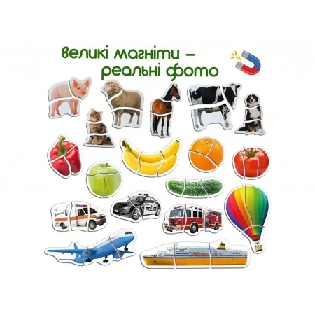 Набор магнитов 4in1 Magnetic Gift puzzle for baby 54 шт Magdum ML4031-62 EN