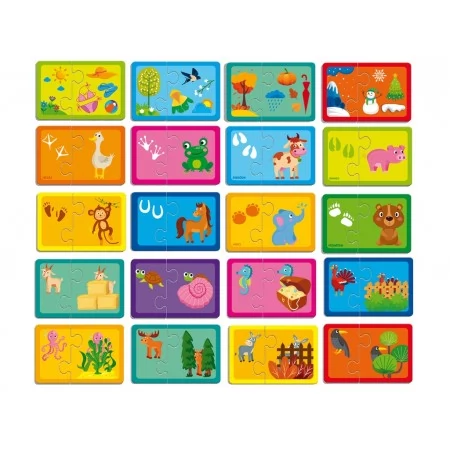 Пазлы Найди пару, Времена года, Чьи следы? Кто спрятался, Vladi Toys VT5003-04