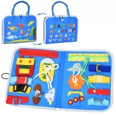 Обучающая игра BabyToys бизиlibro с застежками и шнуровкой для детей от 1 года