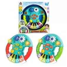 Кермо музичне 37927 "Wtoys", ОЗВУЧУВАННЯ УКРАЇНСЬКОЮ МОВОЮ, підсвічування, 10 пісень, 10 казок, віршики, цифри, ноти, сенсорне піаніно, регулювання гучності, рухомі шестерні, звуки, в коробці