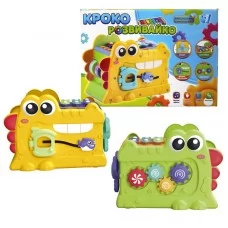 Кроко розвивайка 76266 “WToys”, 2 види, ОЗВУЧУВАННЯ УКРАЇНСЬКОЮ МОВОЮ, спінер, рухомі шестерні, ксилофон, в коробці