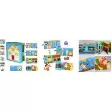 Развивающая книжка-бизиборд BabyToys C73095 фетровая с одеждой и посудой