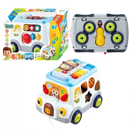 Музичний бізібус 45585 “WToys”, ОЗВУЧУВАННЯ УКРАЇНСЬКОЮ МОВОЮ, пісні, ноти, сортер, в коробці